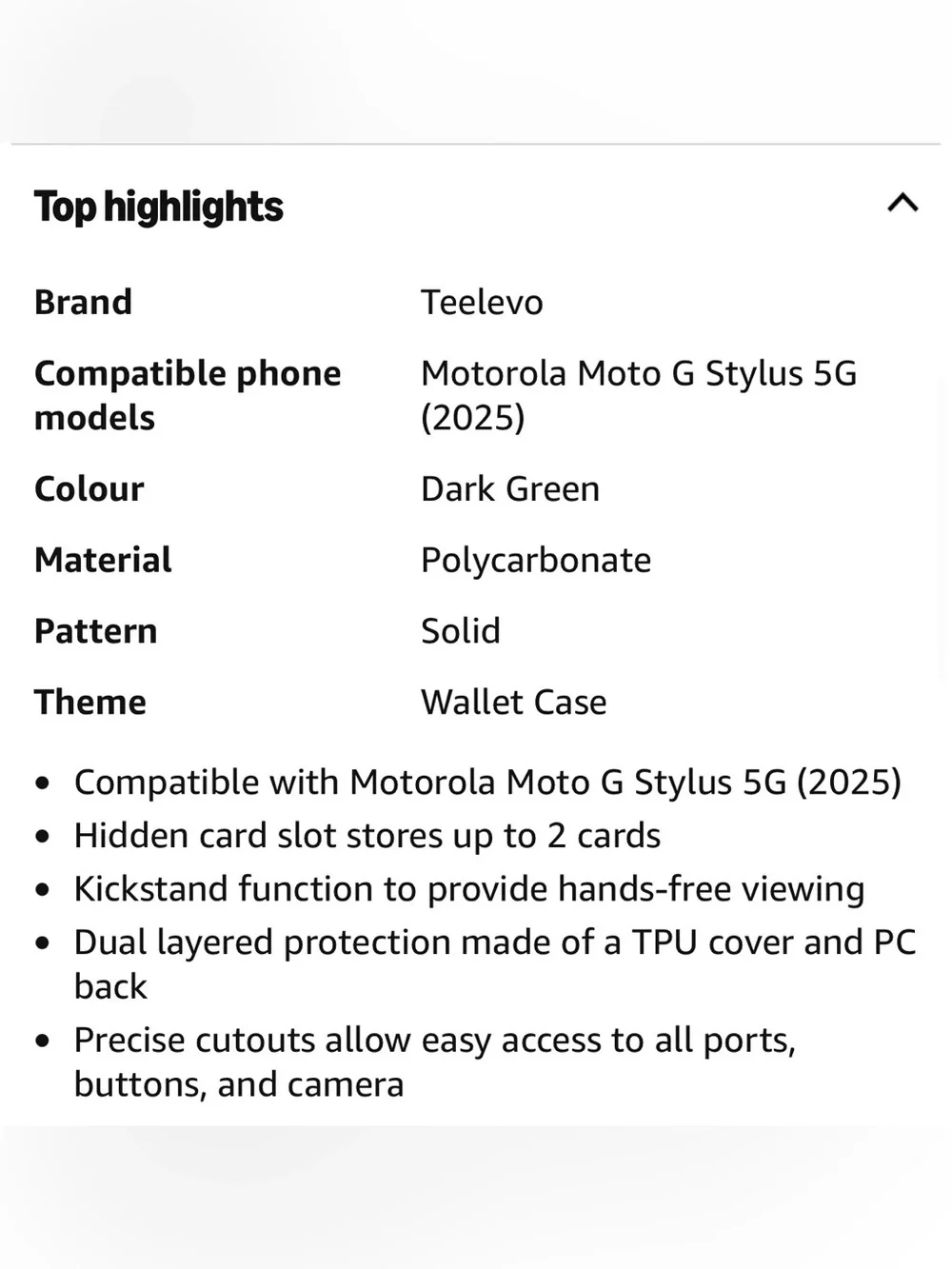 Protective Card Slot Case for Moto G Stylus 5G (2025) - Green NEW